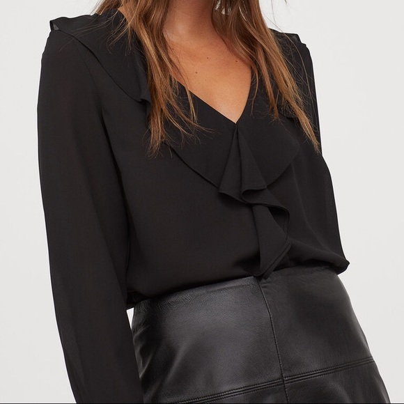 H&M Long Sleeve Ruffle Top - Picture 1 of 4